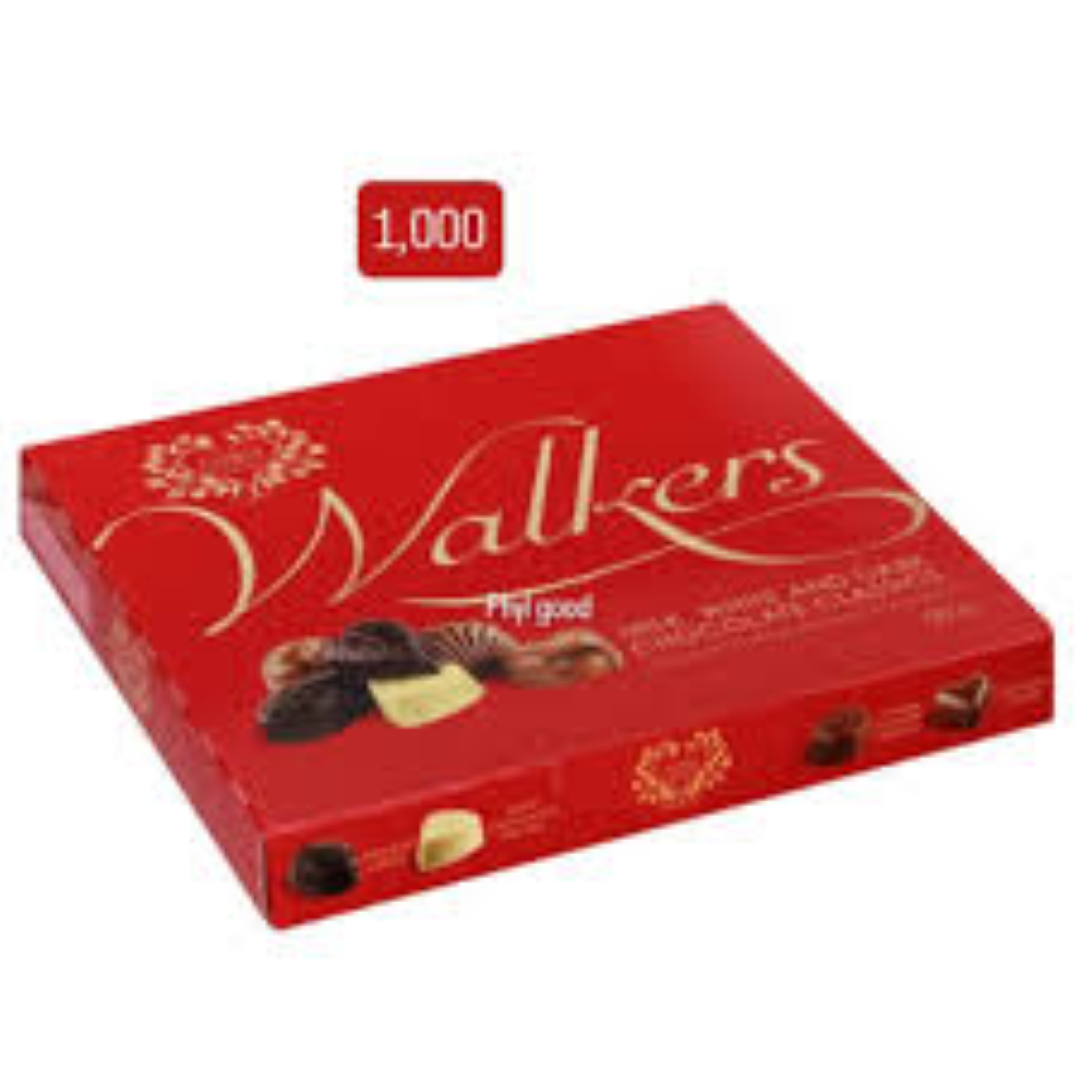 WALKERS CHOCOLATE RED GIFT BOX 120G